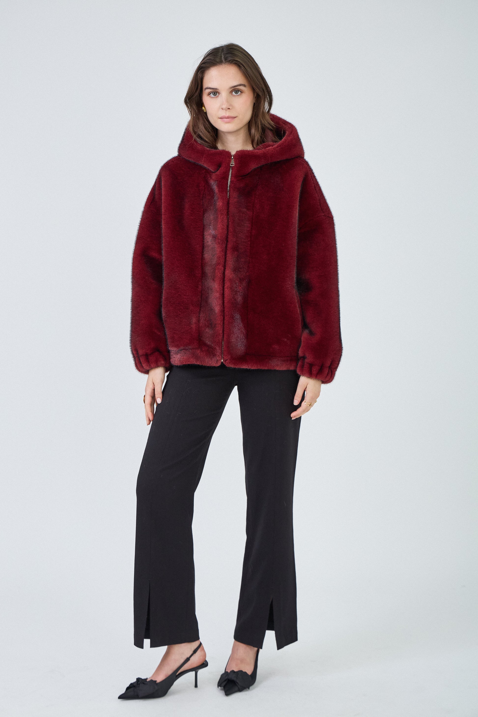 Gilet sans manches en fausse fourrure pour femmes TAP435 Marine Gilet sans manches en fausse fourrure pour femmes TAP435 Marine