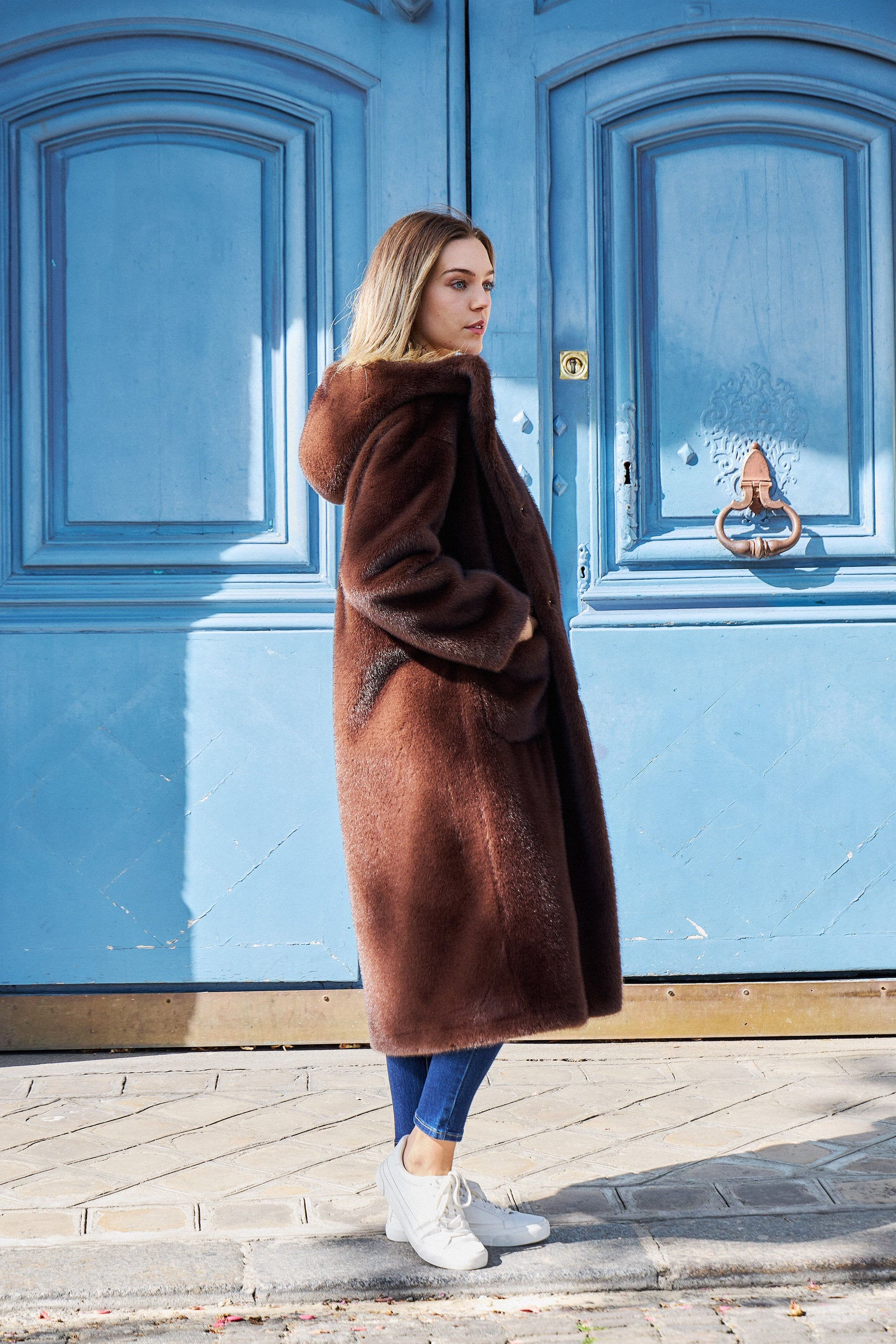 OCEANE Manteau en fausse fourrure à capuche – Giovanni Paris